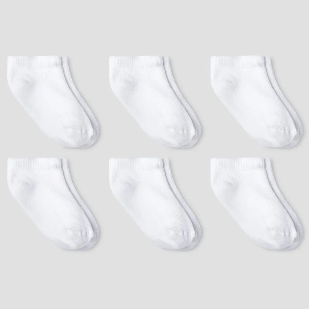 6ct Cat & Jack White Ankle Socks